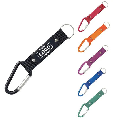 Carabiner Keychain with Short Lanyard Strap