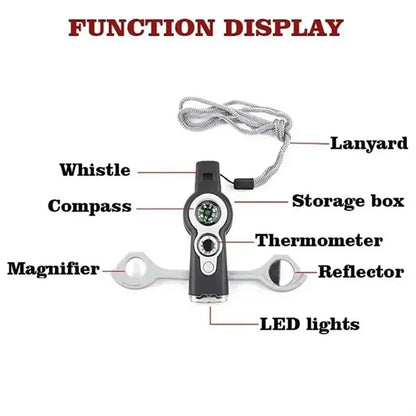 7-in-1 Emergency Whistle with Lanyard