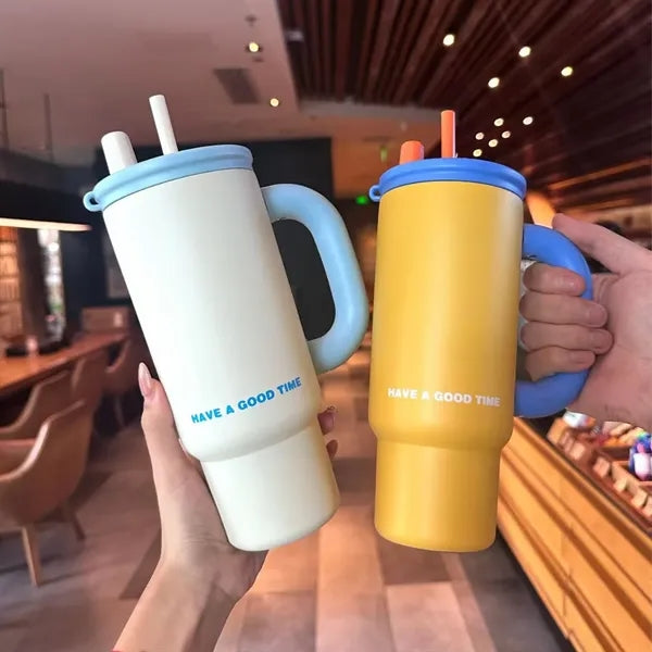 24oz Colorful Insulated Mug with Handle Dual Lid