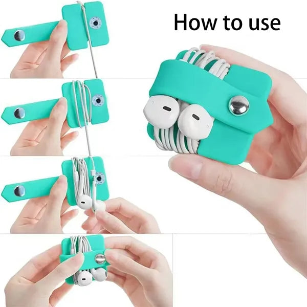 Custom Logo Earphone Cord Organizer Compact Holder