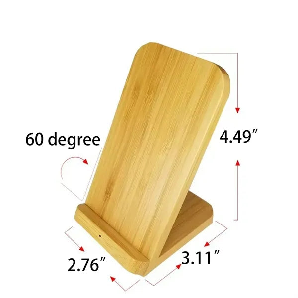 Custom Bamboo Stand Wireless Charger Eco Friendly Design