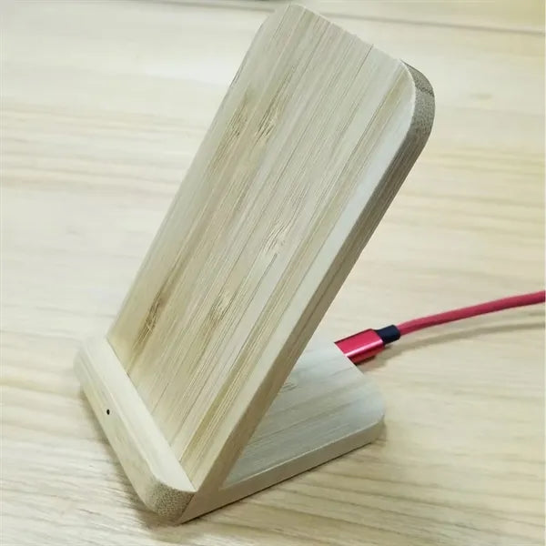 Custom Bamboo Stand Wireless Charger Eco Friendly Design