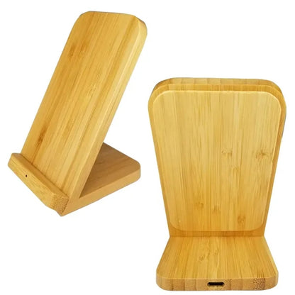 Custom Bamboo Stand Wireless Charger Eco Friendly Design