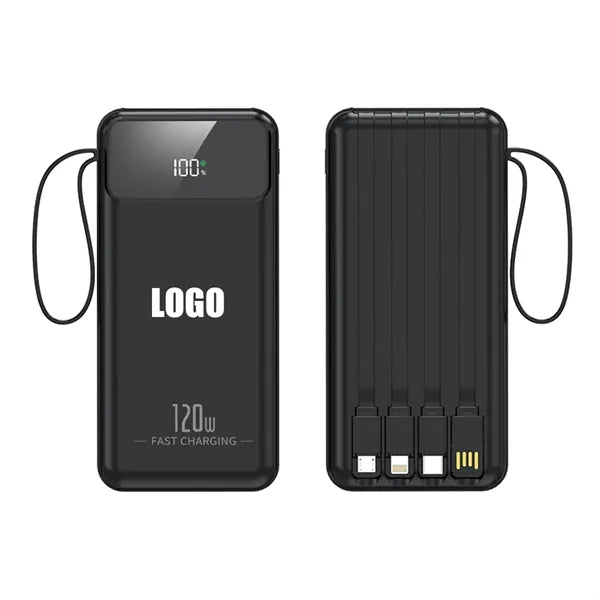 10000mAh Portable Charger with Built in Cables