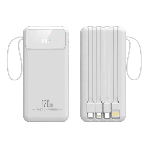 10000mAh Portable Charger with Built in Cables