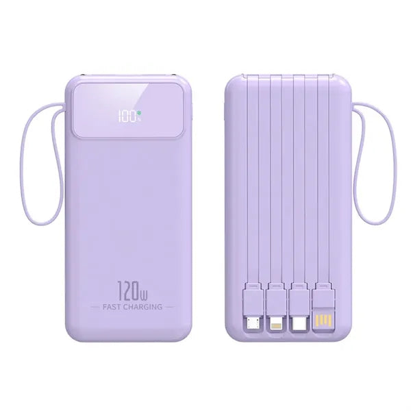 10000mAh Portable Charger with Built in Cables