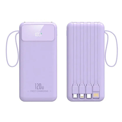 10000mAh Portable Charger with Built in Cables