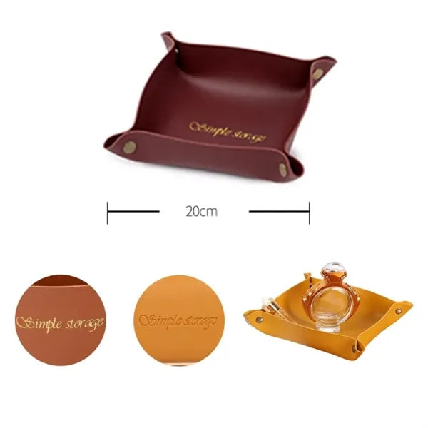 PU Leather Valet Tray Jewelry Catchall
