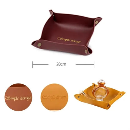 PU Leather Valet Tray Jewelry Catchall