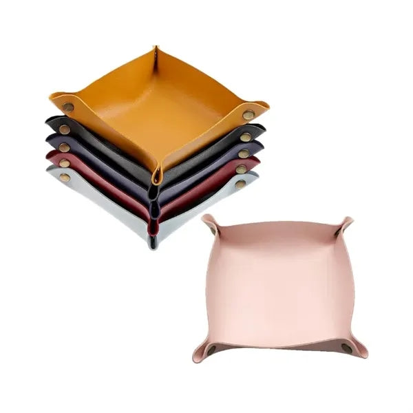 PU Leather Valet Tray Jewelry Catchall