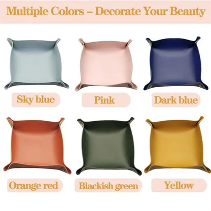 PU Leather Valet Tray Jewelry Catchall
