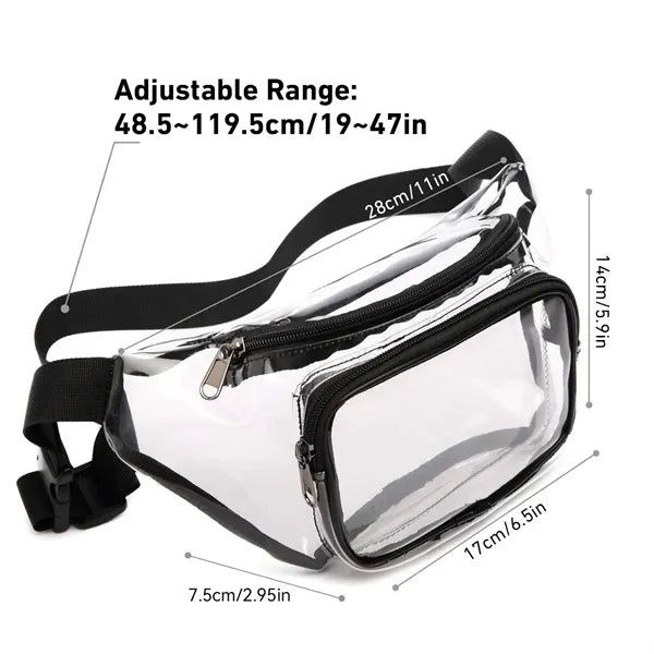 Unisex Transparent Waist Purse with Adjustable Belt