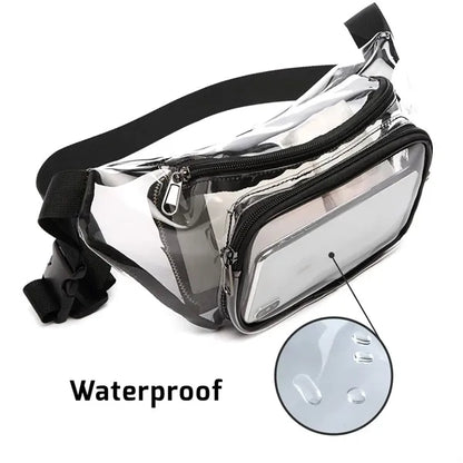 Unisex Transparent Waist Purse with Adjustable Belt