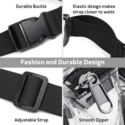 Unisex Transparent Waist Purse with Adjustable Belt