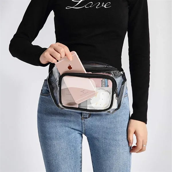Unisex Transparent Waist Purse with Adjustable Belt