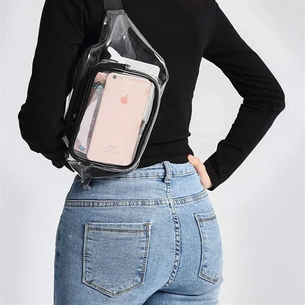 Unisex Transparent Waist Purse with Adjustable Belt