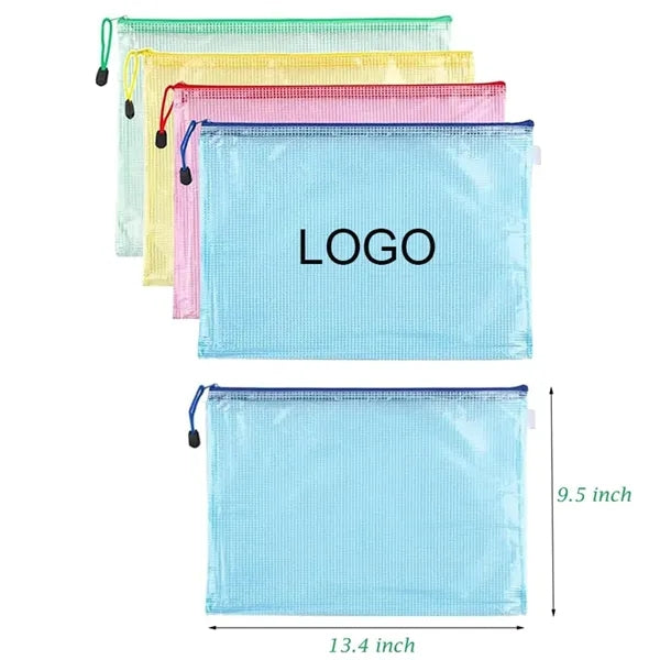 A4 Mesh Zipper Pouch Bags