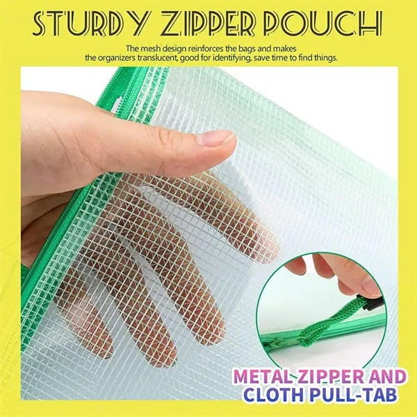 A4 Mesh Zipper Pouch Bags