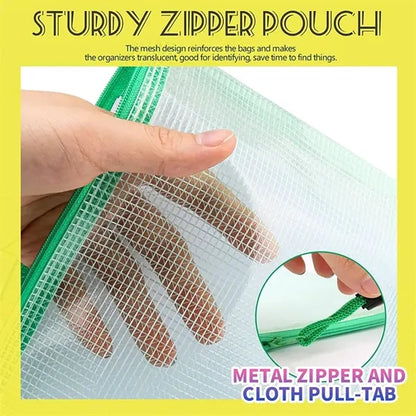 A4 Mesh Zipper Pouch Bags