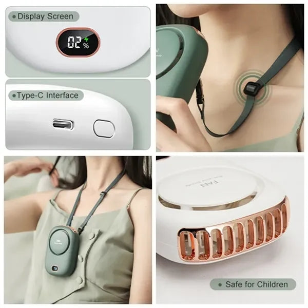 Mini USB Rechargeable Desktop And Neck Fan