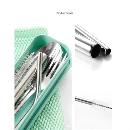 Portable 7 pcs Stainless Steel Cutlery Set
