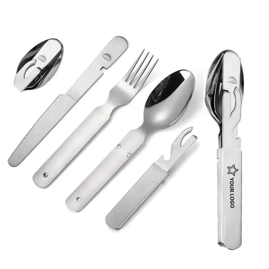 Camping Stainless Steel Foldable Cutlery Set