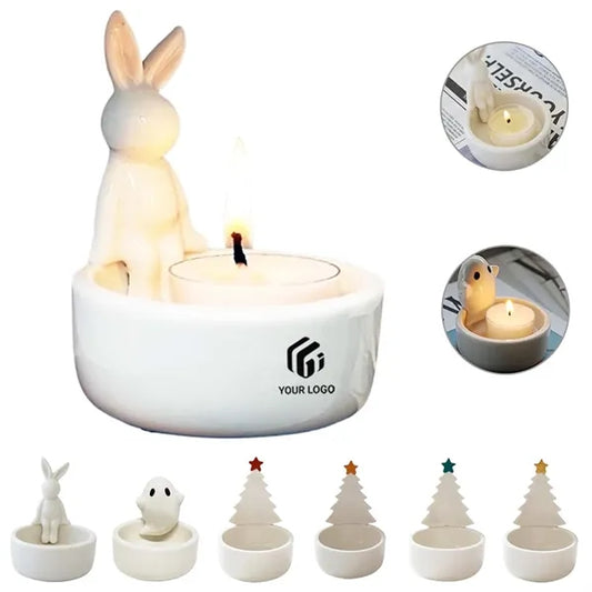 Cute Decor Easter Christmas Halloween Ceramic Candle Holder