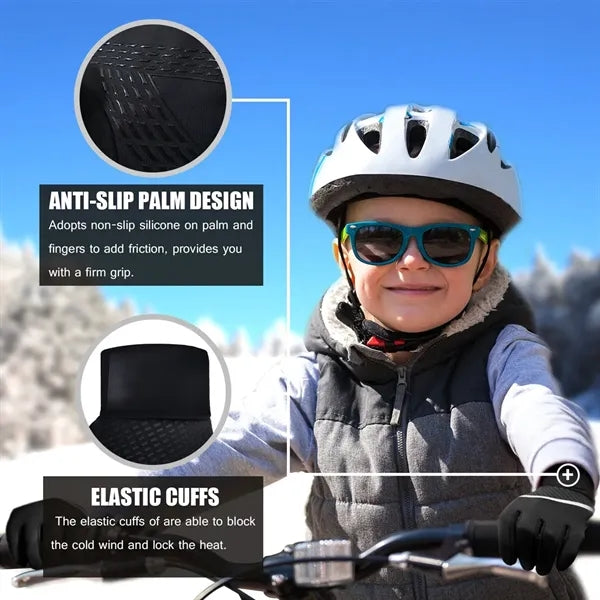 Kids Winter Warm Touchscreen Gloves Anti Slip for Boys Girls