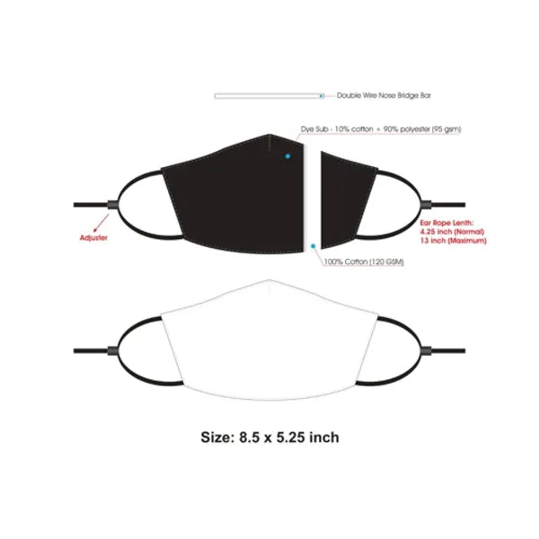 2-Ply Icy Cool Face Mask with Adjustable Ear Loops -