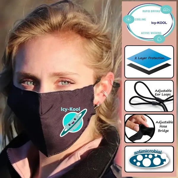 2-Ply Icy Cool Face Mask with Adjustable Ear Loops -
