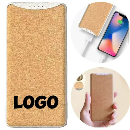 Eco Friendly 10000mAh Power Bank Cork Exterior Portable