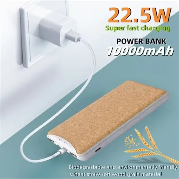 Eco Friendly 10000mAh Power Bank Cork Exterior Portable