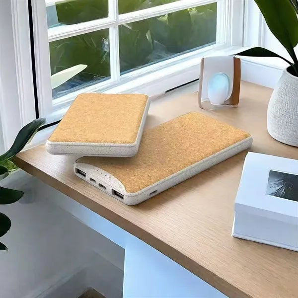 Eco Friendly 10000mAh Power Bank Cork Exterior Portable