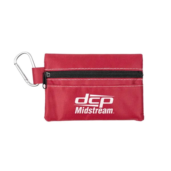 14pc First Aid Kit in Soft Zipper Pouch with Carabiner