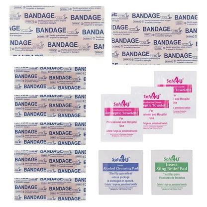 14pc First Aid Kit in Soft Zipper Pouch with Carabiner