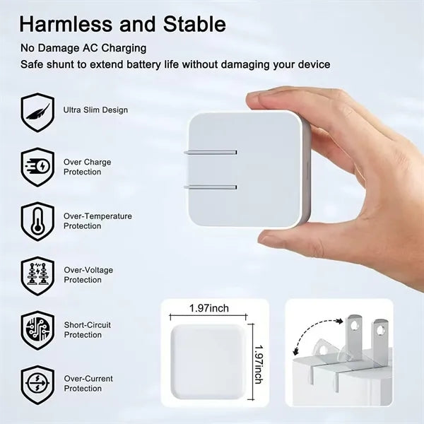 25W Foldable Charger Dual USB Ports Compact and Portable