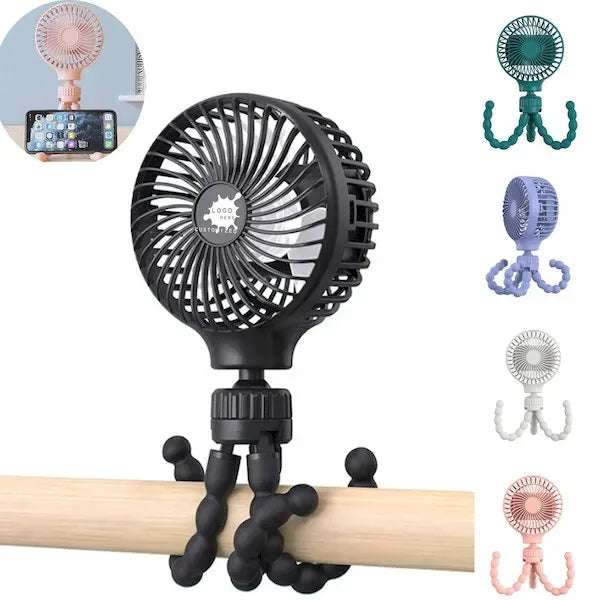 Portable Rechargeable Fan With Flexible Tripod