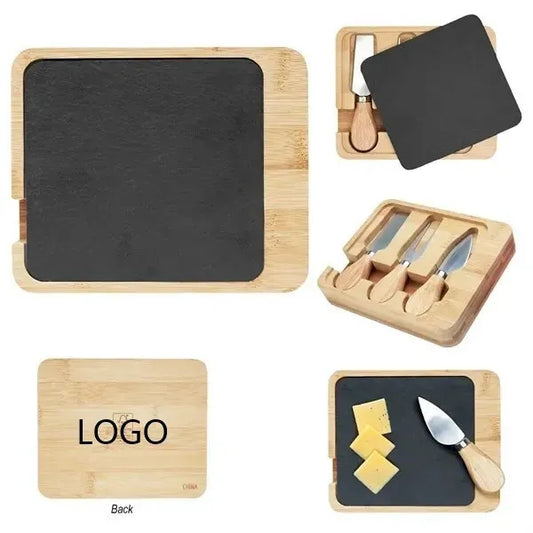 Slate & Bamboo Cheese Server Set