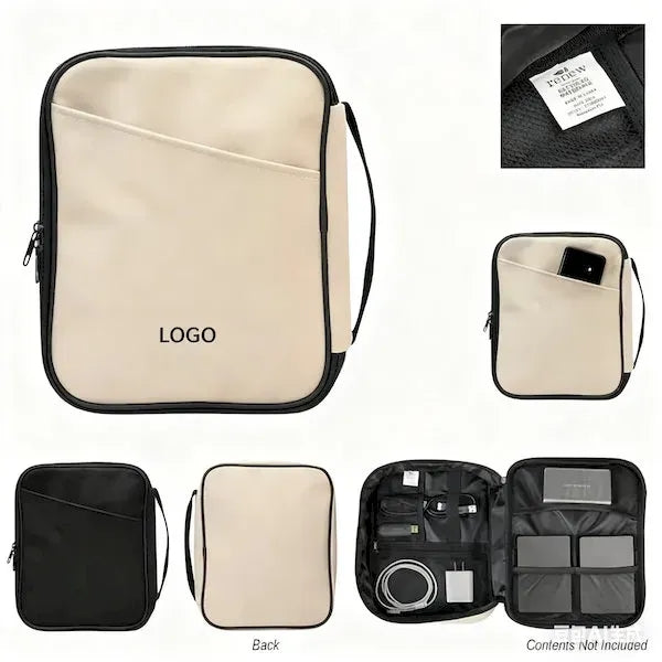 Hudson Recycled Leatherette Tech Organizer