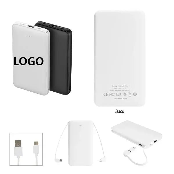 10,000 mAh Multi-Cable Power Bank