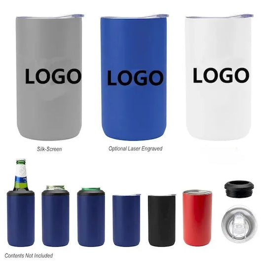 12 Oz. Full Laser 4-In-1 Double Walled Can Cooler