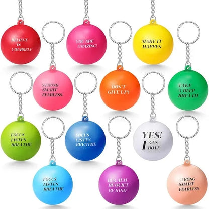 Round PU Stress Reliever Keychain