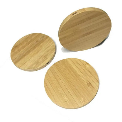 15W Round Bamboo Wireless Charger