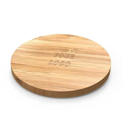 15W Round Bamboo Wireless Charger