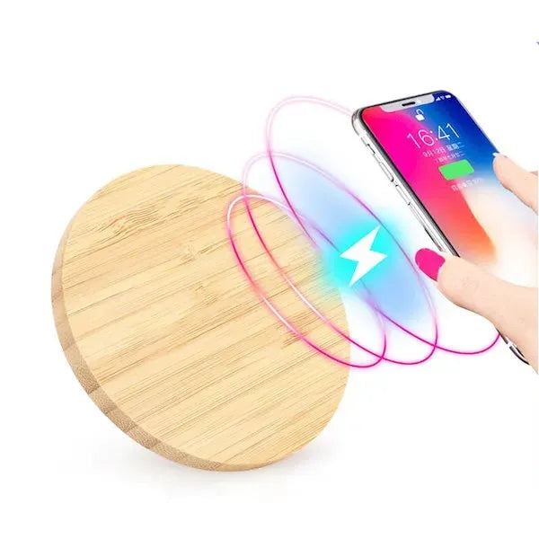15W Round Bamboo Wireless Charger
