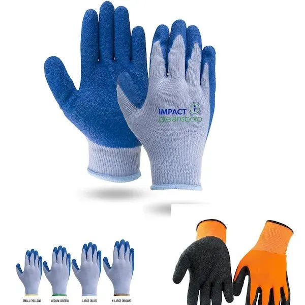 Blue & Gray Palm Dipped Gloves