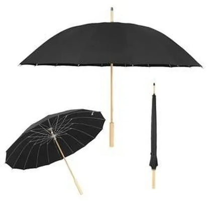46" Arc Umbrella With 100% RPET Canopy & Bamboo Handle