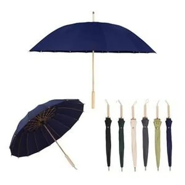 46" Arc Umbrella With 100% RPET Canopy & Bamboo Handle
