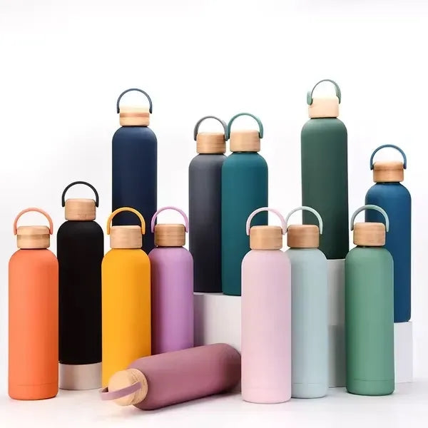 32 Oz. rPET Bottle With Bamboo Lid And Easy Carry