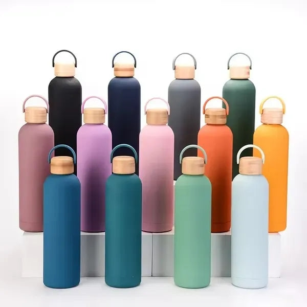 32 Oz. rPET Bottle With Bamboo Lid And Easy Carry
